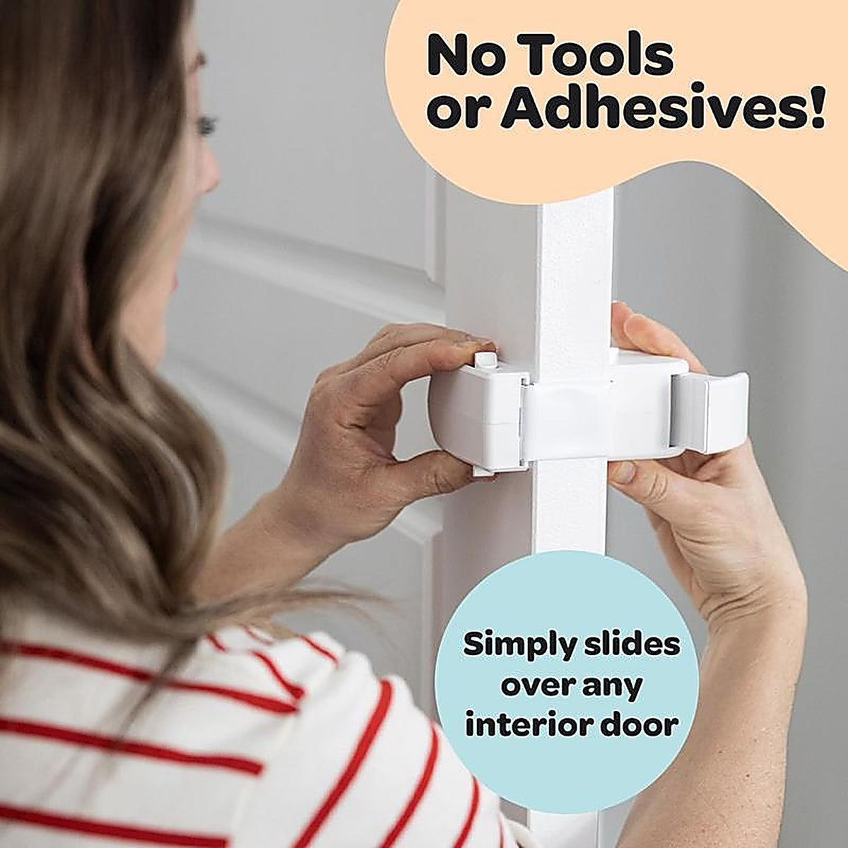Snappower - KHG-WH-N10 - Huglock White Abs/Tpr Door Lock 1 Pack