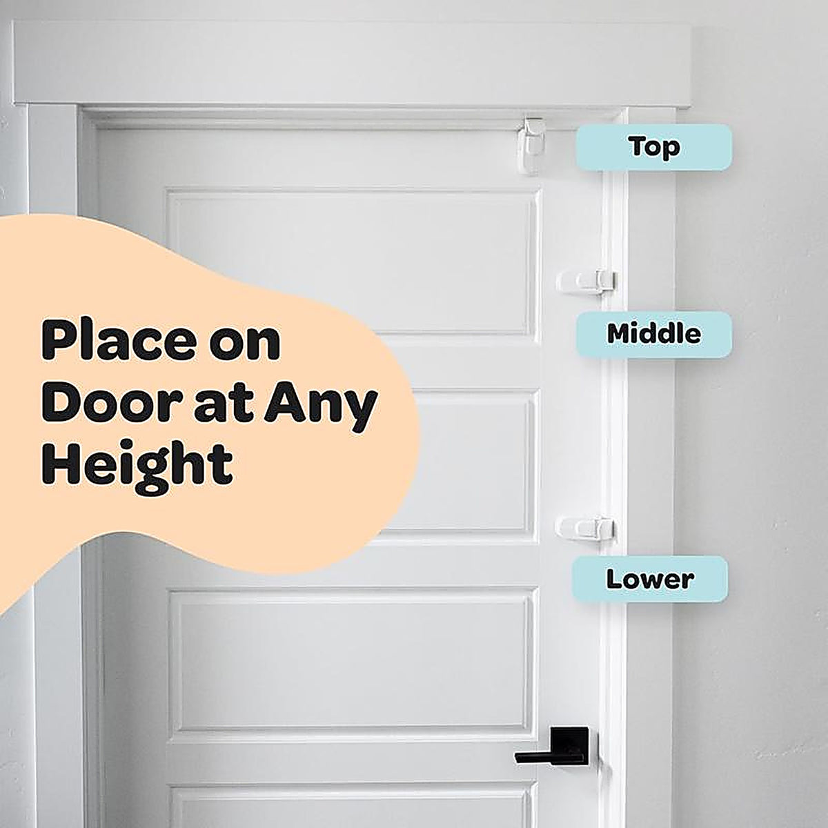 Snappower - KHG-WH-N10 - Huglock White Abs/Tpr Door Lock 1 Pack