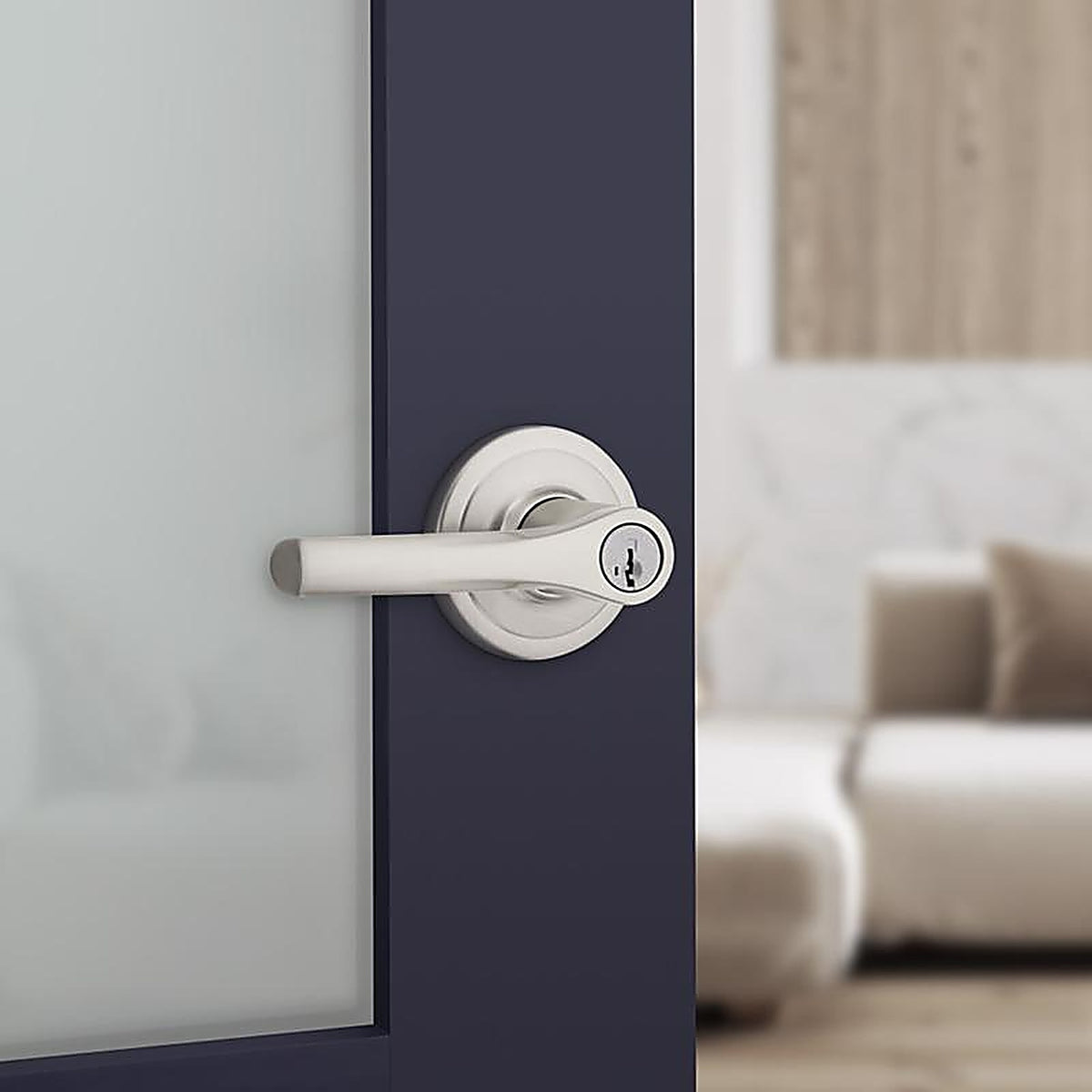 Kwikset - 94050-704 - Henley Satin Nickel Entry Lockset Kw1 1-3/4 In.