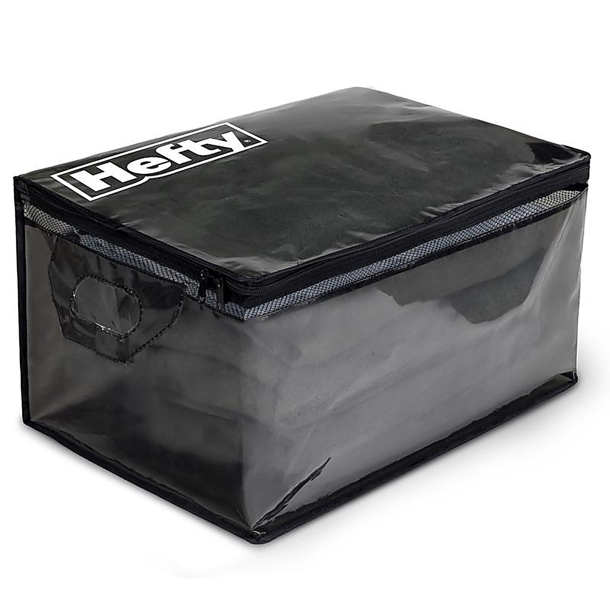 Hefty - HFT-7610769-4 - Large Black/Clear Flexible Tote w/Handle Stackable