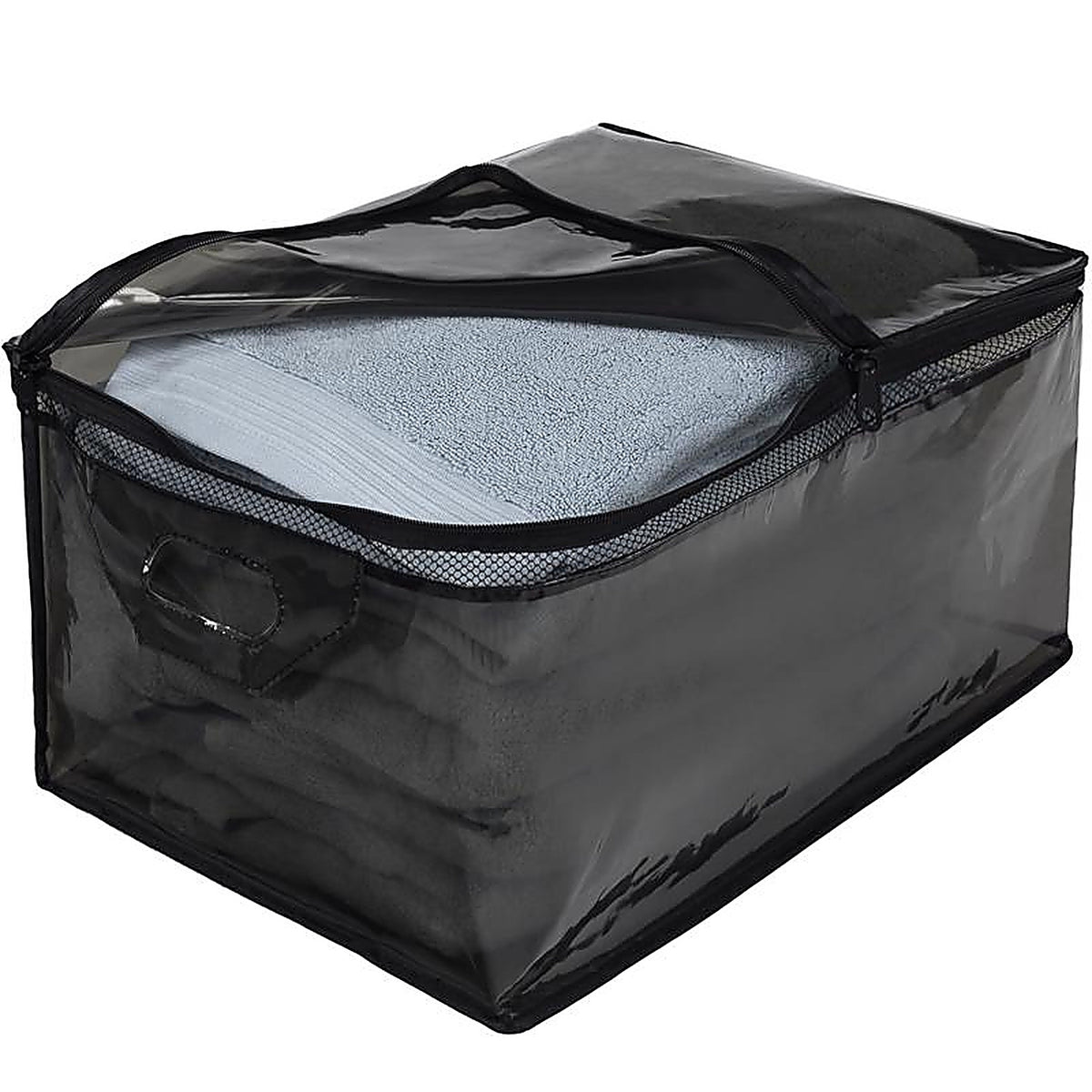 Hefty - HFT-7610769-4 - Large Black/Clear Flexible Tote w/Handle Stackable