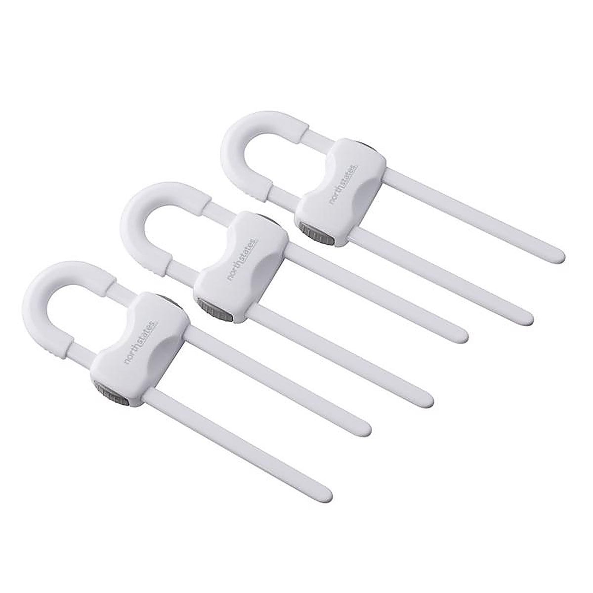 Toodleroo - 6174 - North States White Plastic Cabinet Locks 3 Pack