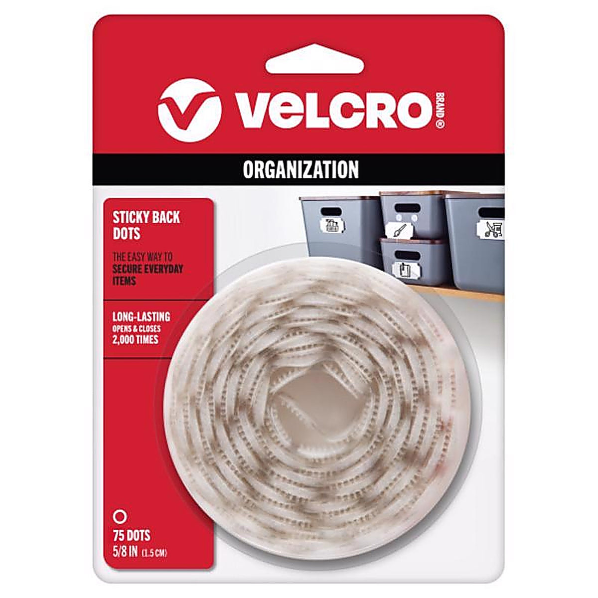 Velcro Brand - 90090 - Small Nylon Hook and Loop Fastener 5/8 L 75 Pack