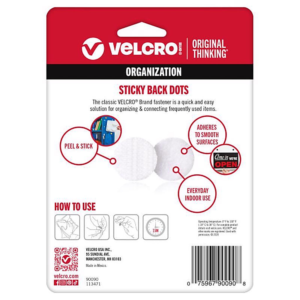 Velcro Brand - 90090 - Small Nylon Hook and Loop Fastener 5/8 L 75 Pack