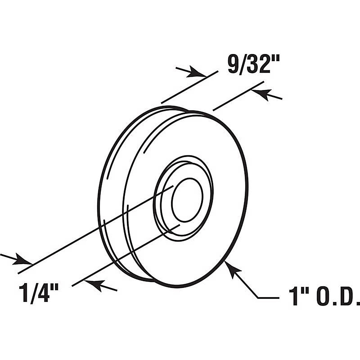 Prime-Line - B 552 - 1 in. D X 9/32 in. L Nylon Roller 2 pk