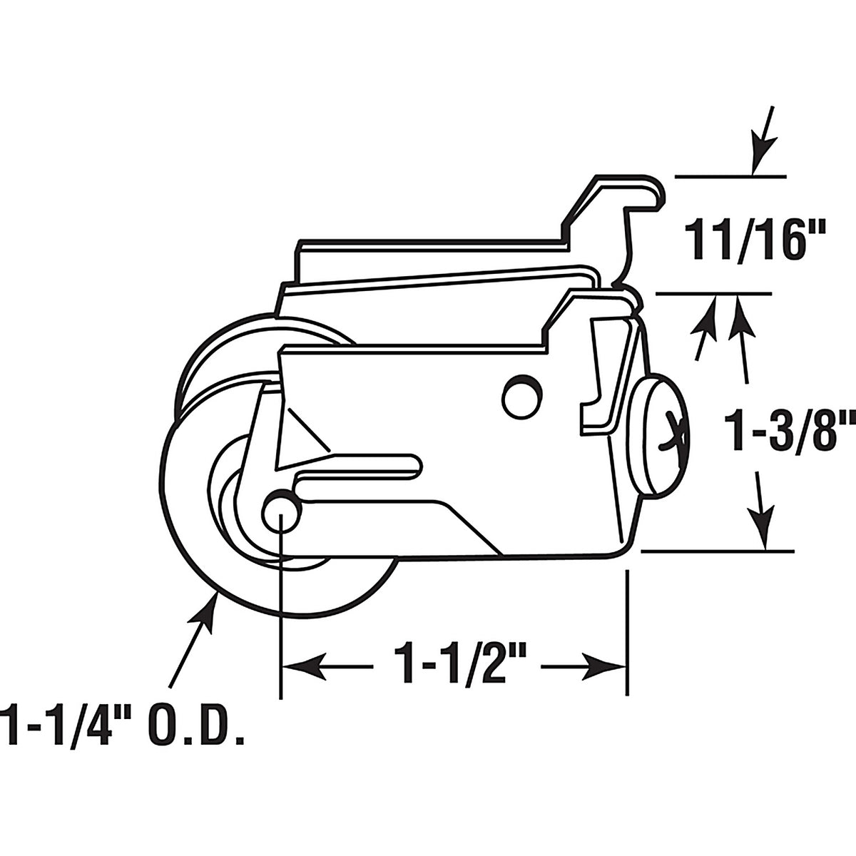 Prime-Line - D 1522 - 1-1/4 in. D X 0.69 in. L Nylon/Steel Roller Assembly 1 pk