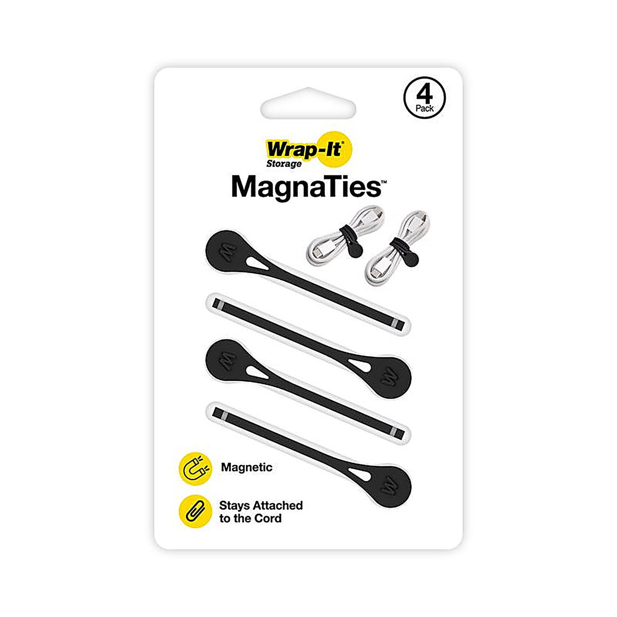 Wrap-It - 504-MT-BL - Magnaties 0.33 In. L Black Silicone Cord Organizer