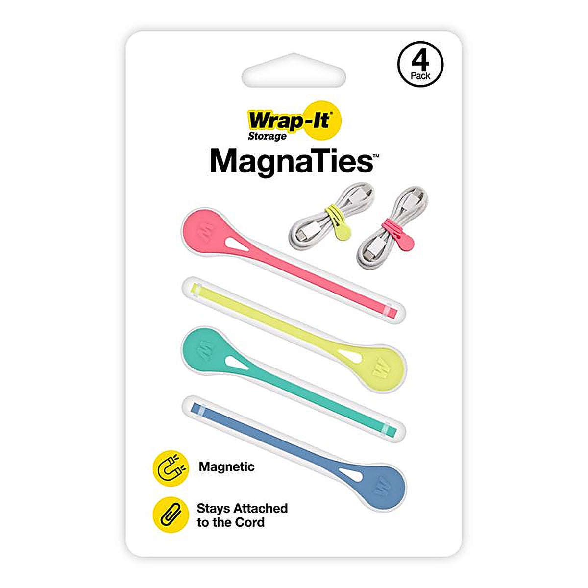Wrap-It - 504-MT-TPC - Magnaties 6.25 In. L Assorted Silicone Cord Organizer