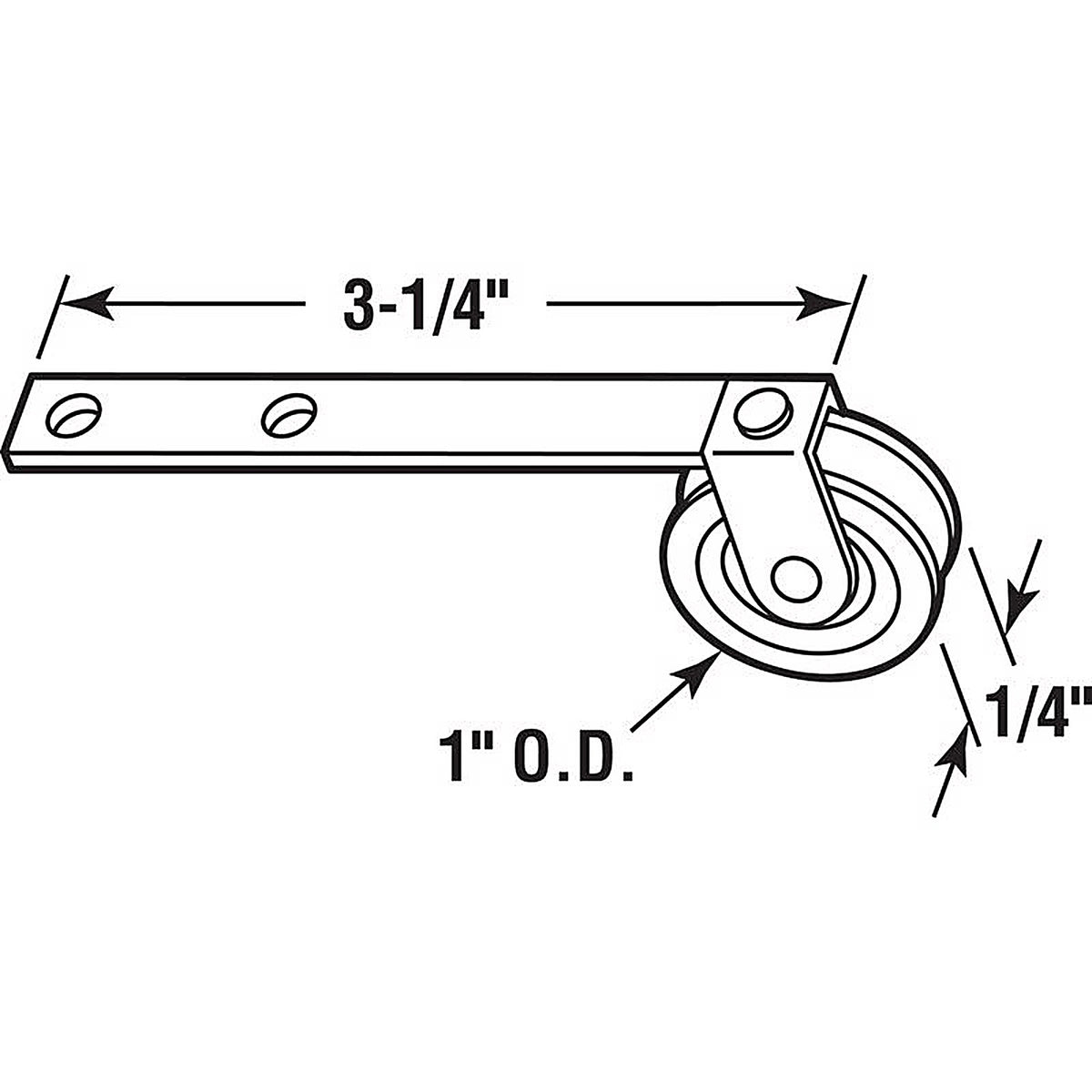 Prime-Line - B 523 - 1 in. D X 1/4 in. L Plastic/Steel Spring Tension Roller Assembly 2 pk