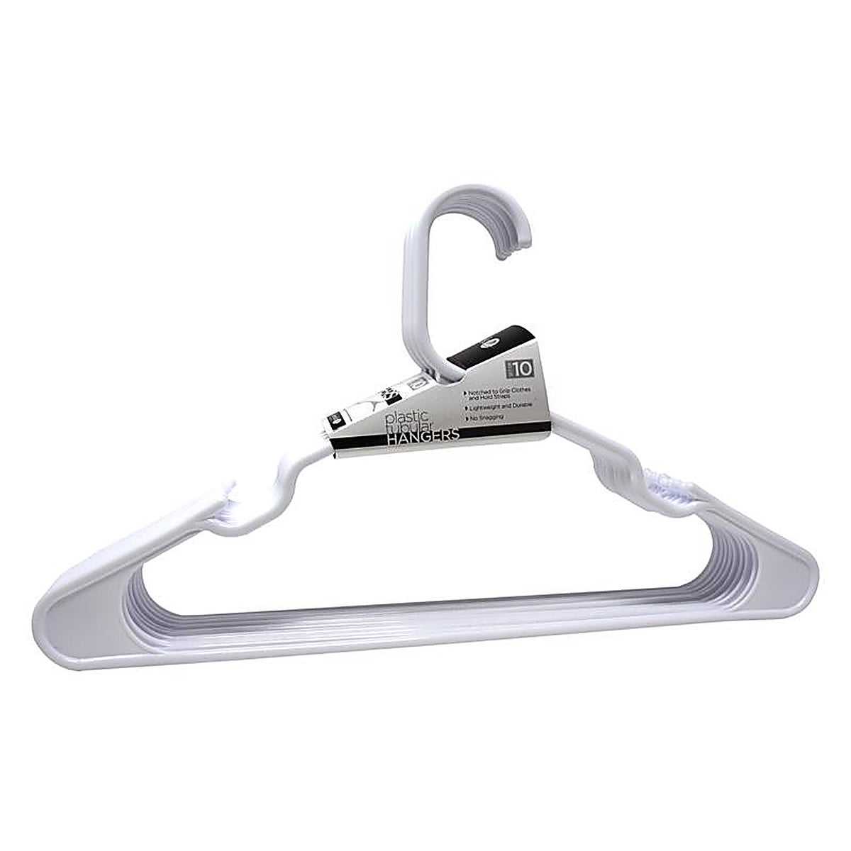 ClosetSelect - C87161-NHW - Plastic White Hanger 10 Pack