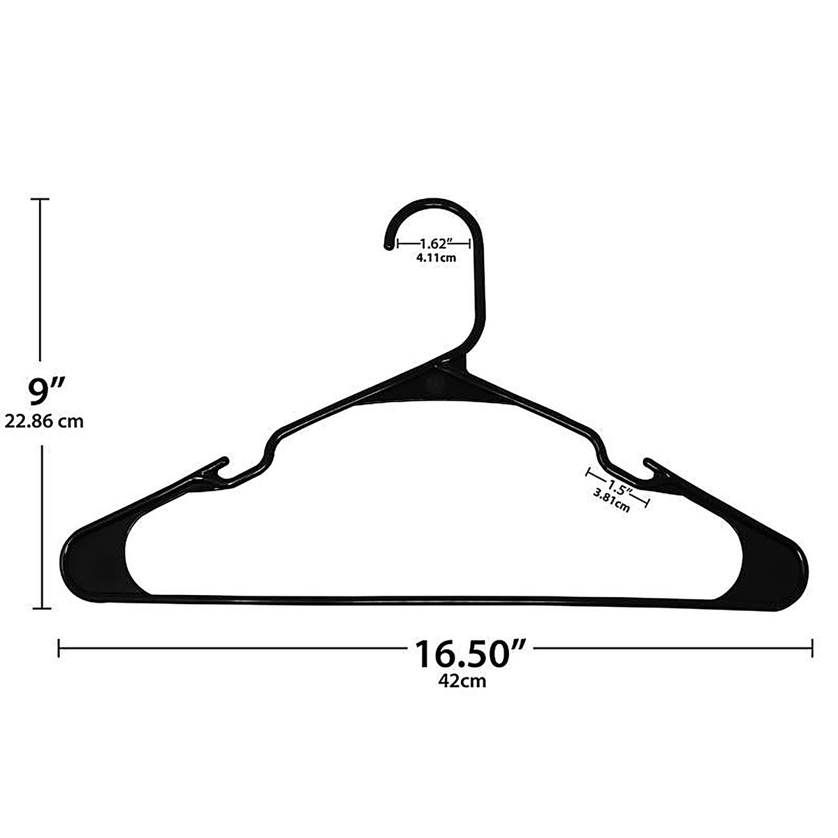 ClosetSelect - C87162-NHW - Plastic Black Hanger 10 Pack
