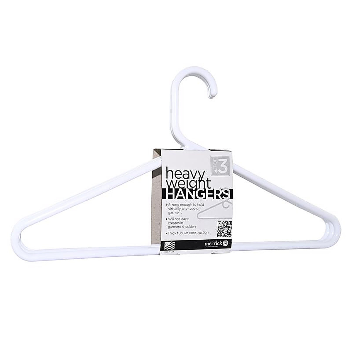 ClosetSelect - C8630A-HW - Plastic White Heavy Duty Clothes Hangers 3 Pack