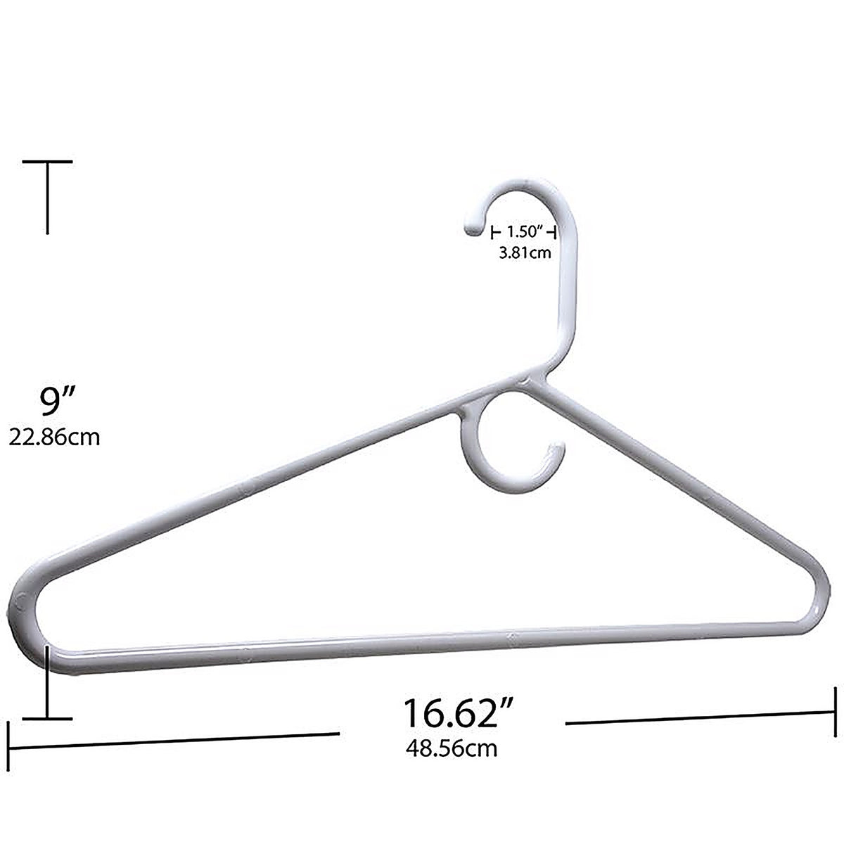 ClosetSelect - C8630A-HW - Plastic White Heavy Duty Clothes Hangers 3 Pack