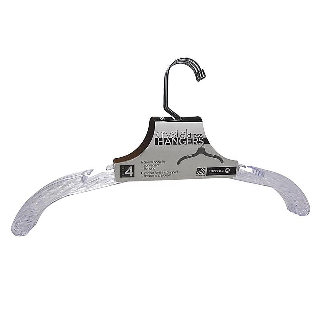 ClosetSelect - C73410-D12 - Cyrstal Clear Dress Hanger 4 Pack