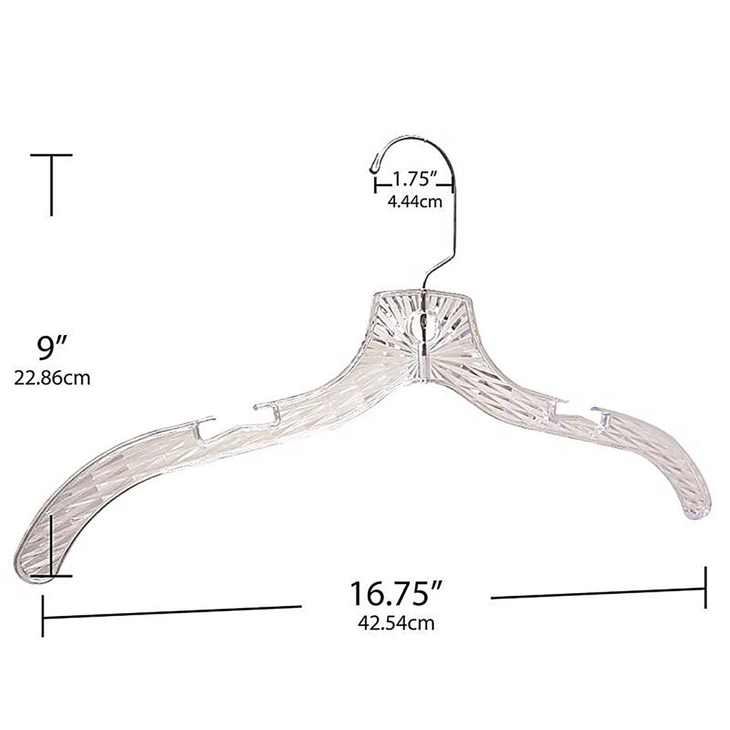 ClosetSelect - C73410-D12 - Cyrstal Clear Dress Hanger 4 Pack