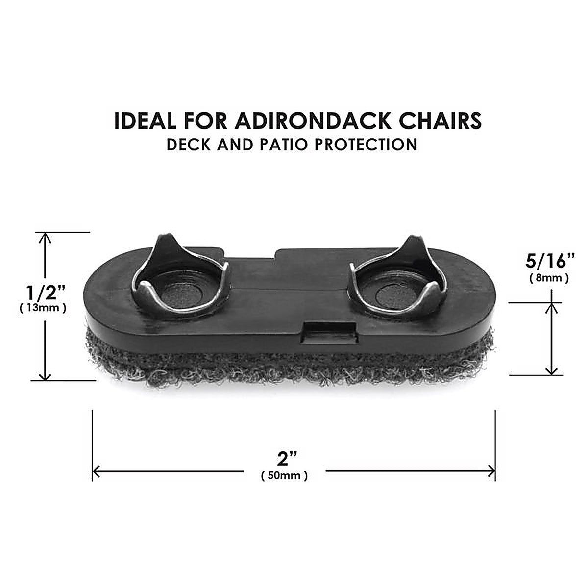 Slipstick - CB5056 - Gorilla Outdoor Gray Tap-On Marine Grade Berber Chair Glide 8 Pack