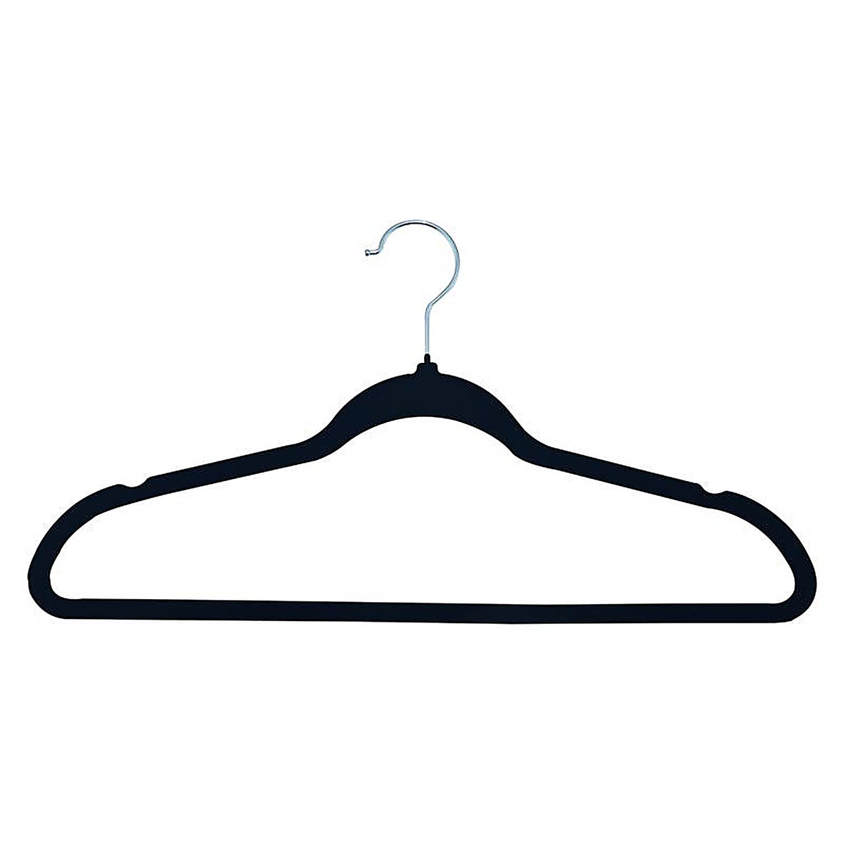 ClosetSelect - C68959-FH - 9.12 In. H X 17.2 In. W Plastic Black Flocked Hanger 5 Pack