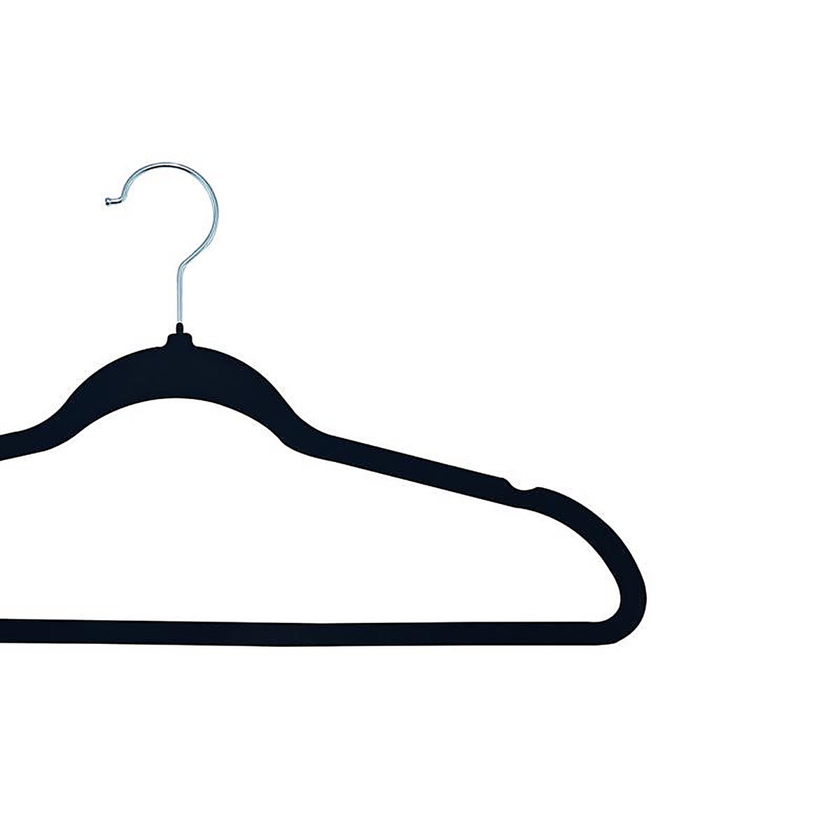 ClosetSelect - C68959-FH - 9.12 In. H X 17.2 In. W Plastic Black Flocked Hanger 5 Pack