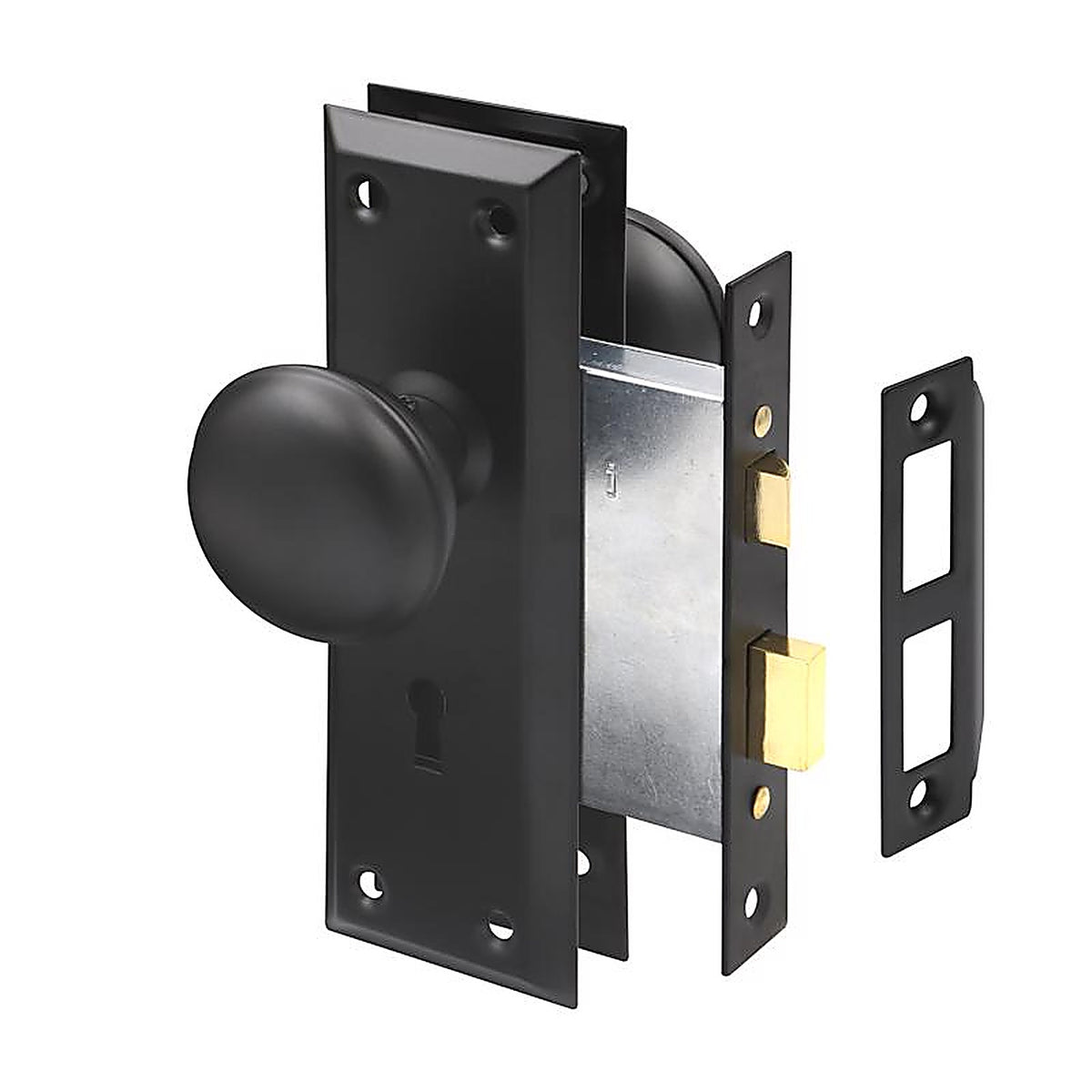 Prime-Line - E 2798 - Black Metal Deadbolt Thick Door Kit 1 Piece