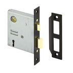 Prime-Line - E 2798 - Black Metal Deadbolt Thick Door Kit 1 Piece