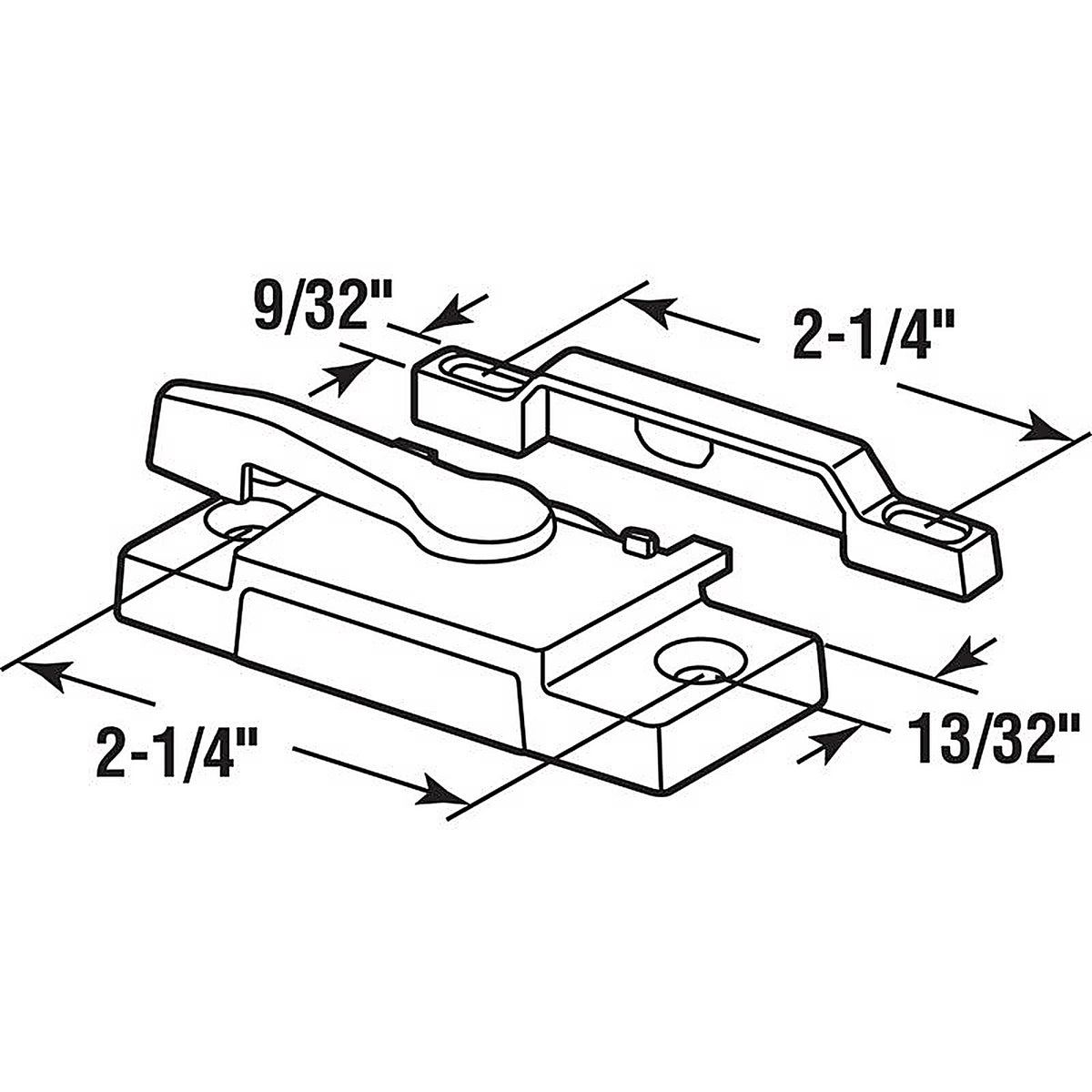 Prime-Line - F 27448 - Plastic Keyed Window Sash Lock 1 Pack