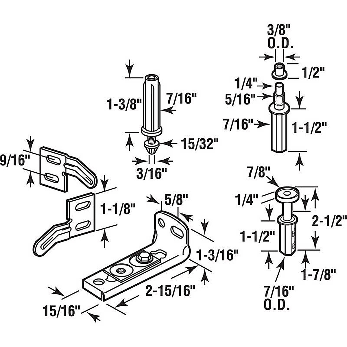 Prime-Line - N 7530 - Plastic Bi-Fold Hardware Kit