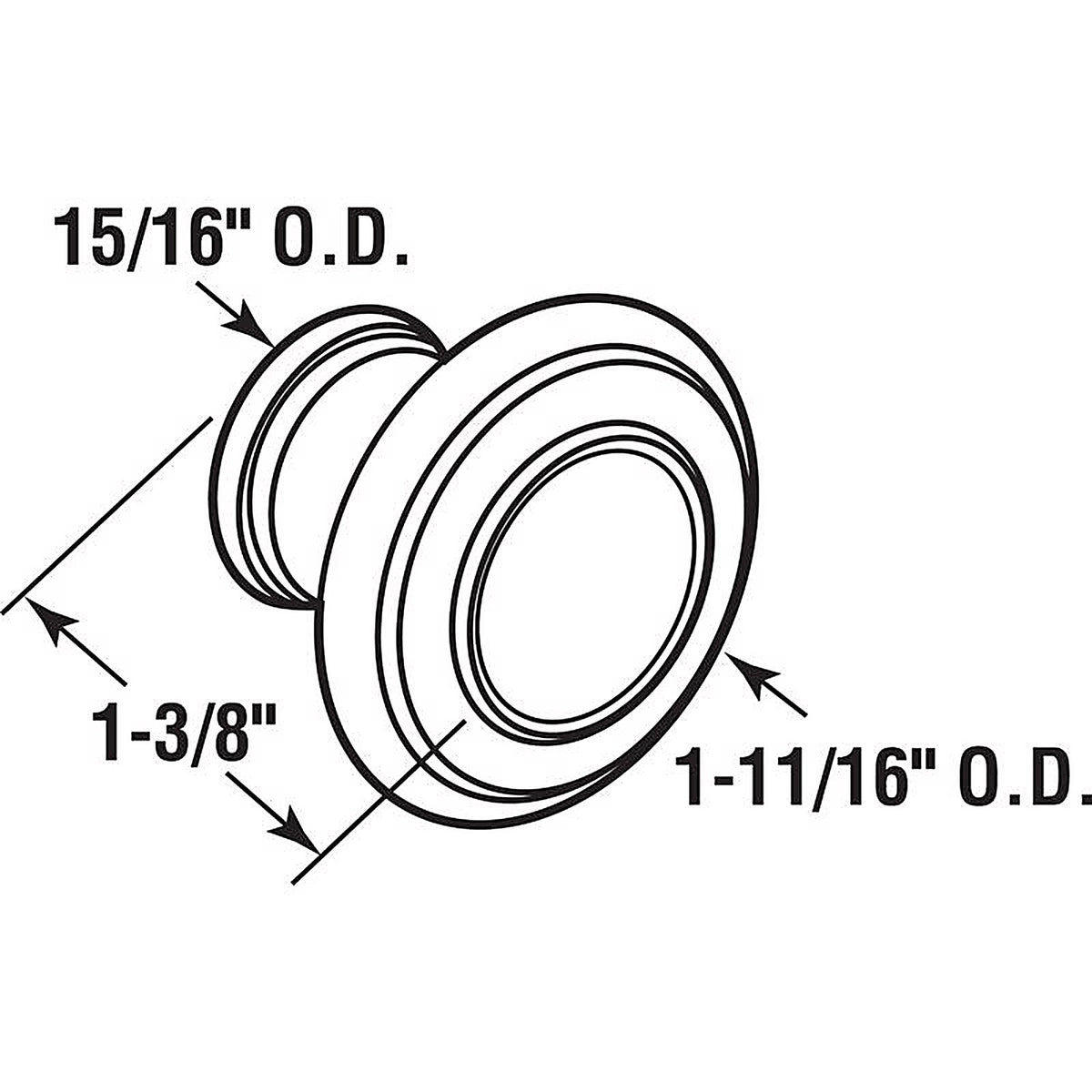 Prime-Line - N 7568 - 1-11/16 In. D X 1-3/8 In. L Black Metal Bi-Fold Door Knob 1 Piece