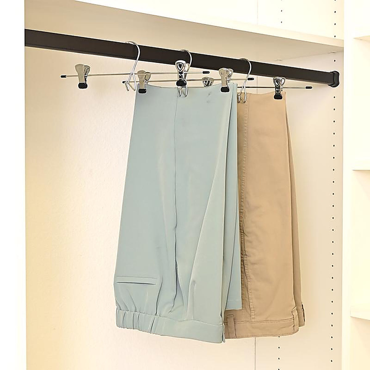 ClosetSelect - C66300-CH - Metal Silver Skirt/Slack Hanger 3 Pack