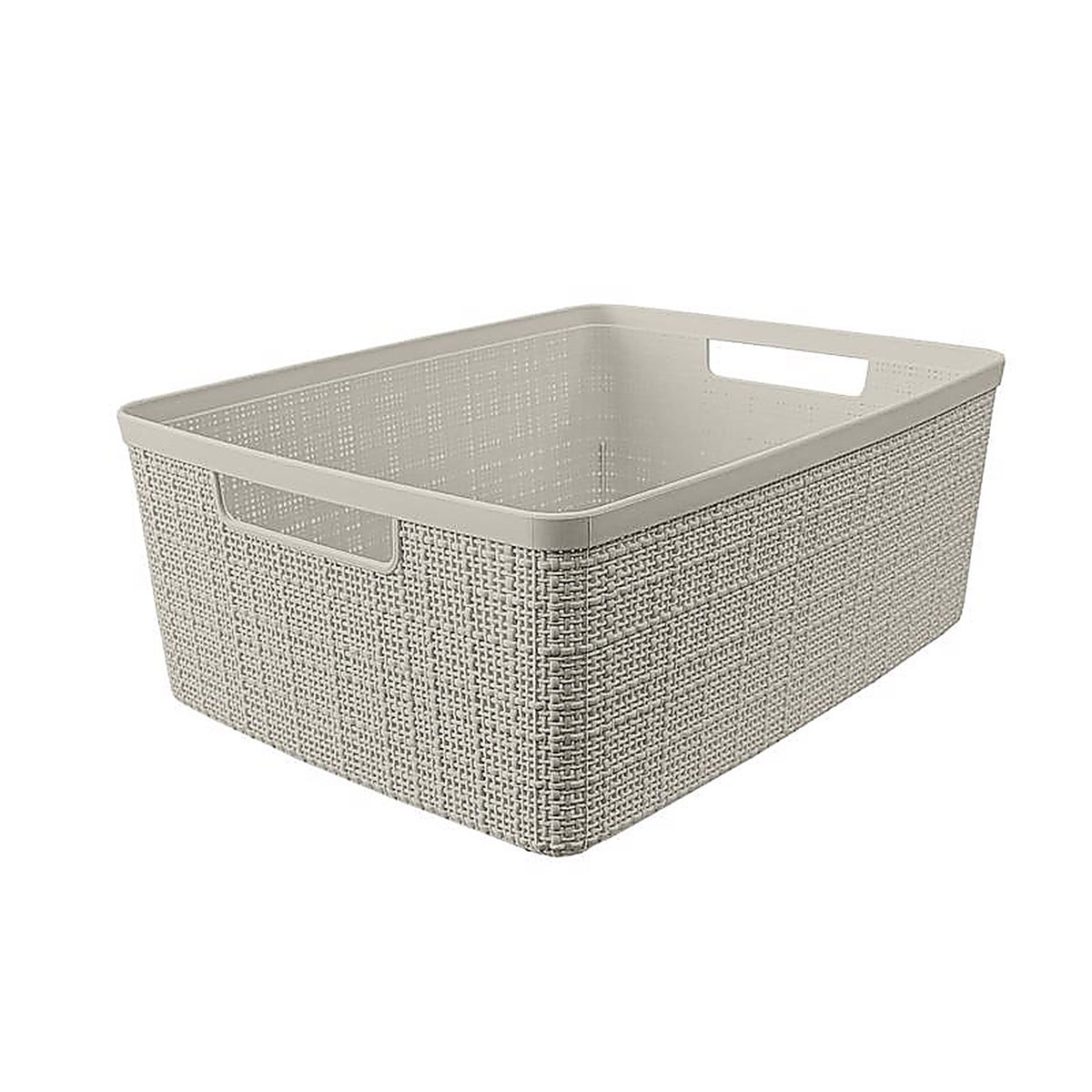 Curver - 254996 - Medium 12 L Beige Woven Basket 5.7 In. H X 13.9 In. W X 10.7 In. D Stackable