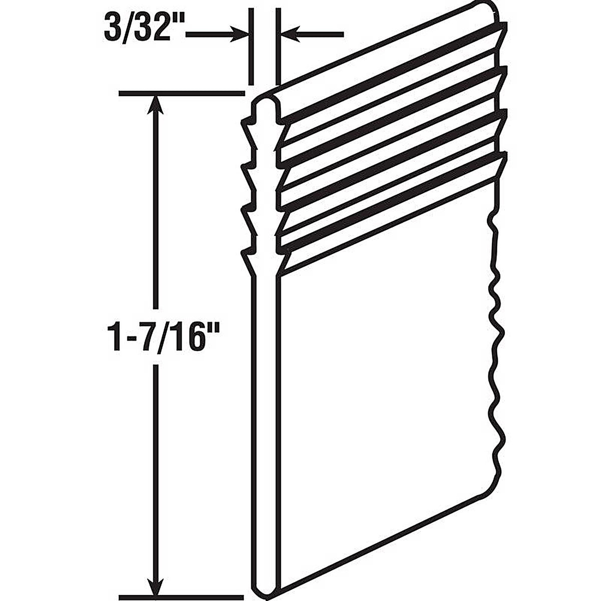 Prime-Line - M 6092 - 6.4 in. H X 1-7/16 in. W Gray Frameless Shower Door Sweep