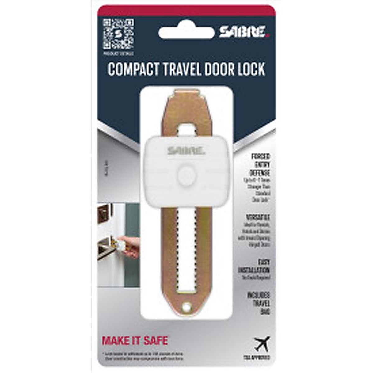 Sabre - HS-TDL-WH - White Multi-Material Travel Door Lock