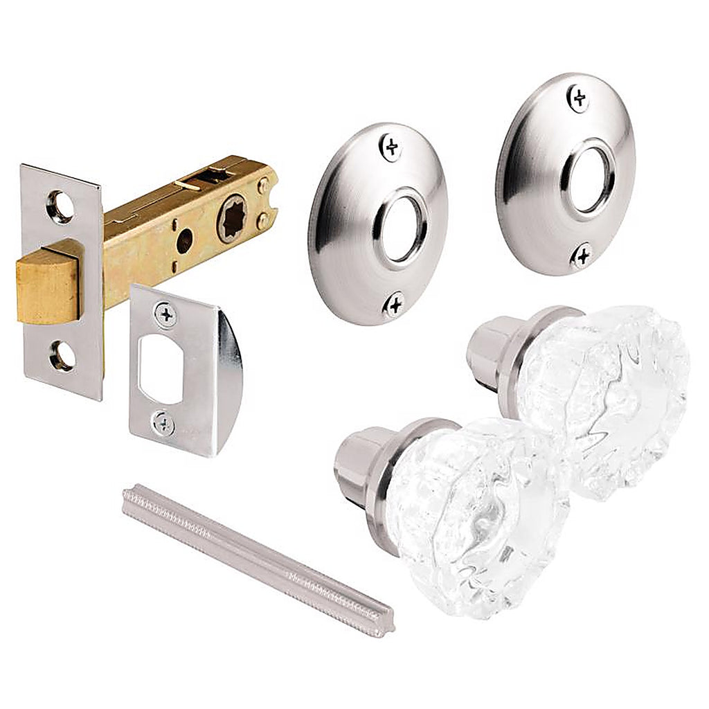 Prime-Line - E 28325 - Satin Nickel Doorknob Latch Set Right or Left Handed