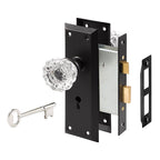 Prime-Line - E 28338 - Matte Black Deadbolt and Passage Door Knob 1.75 In.