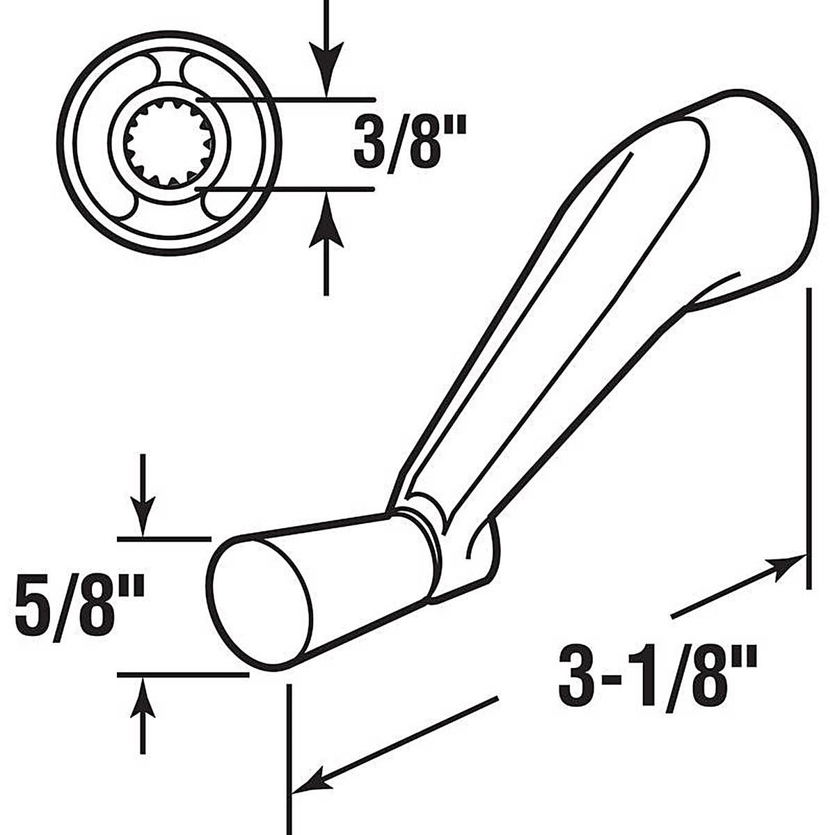 Prime-Line - H 4106 - White Metal Single-Arm Casement Crank Handle for Anderson