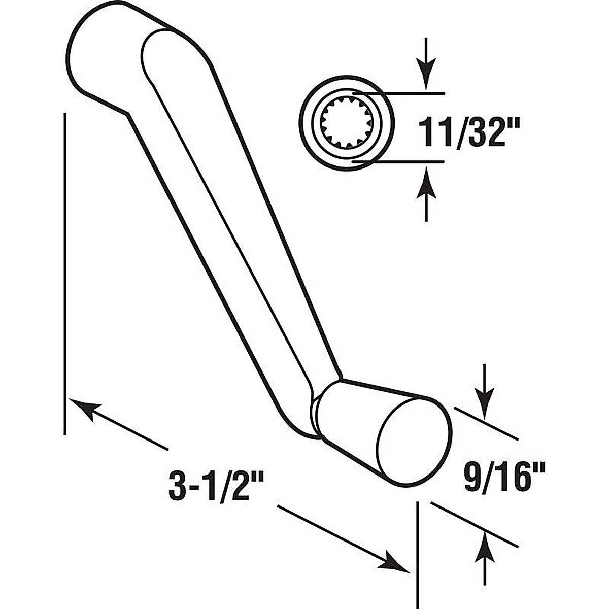 Prime-Line - H 4320 - White Metal Single-Arm Casement Crank Handle for Universal
