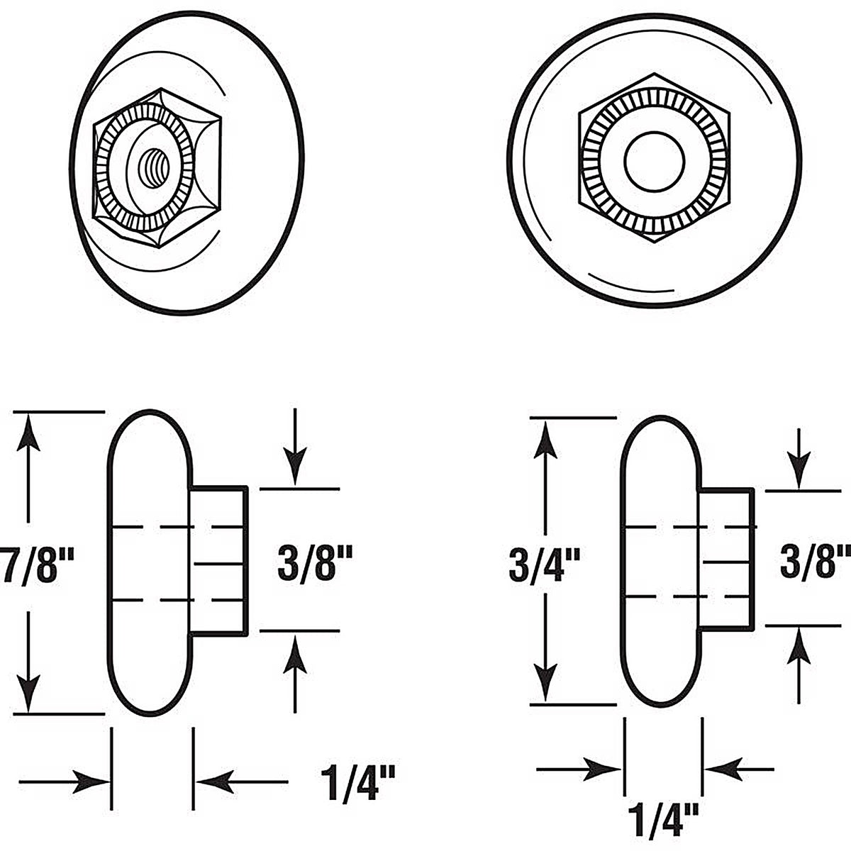 Prime-Line - M 6201 - 7/8 In. D X 1 In. L White Nylon/Steel Shower Door Roller 4 Pack