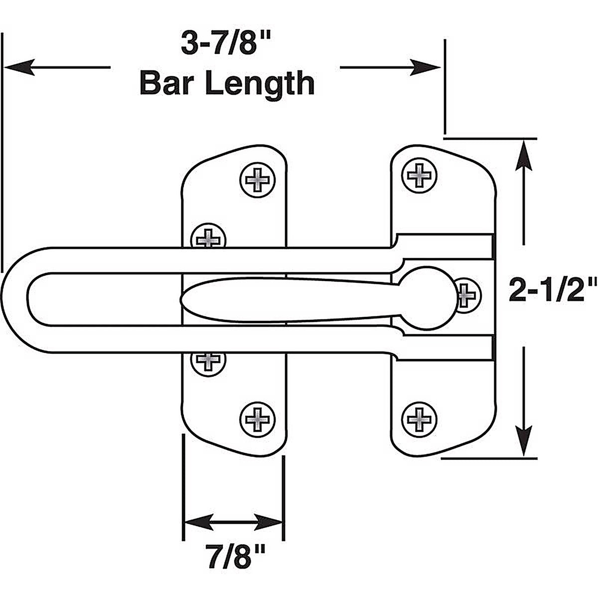 Prime-Line - U 11446 - 2.5 In. H X 3.88 In. L Black Metal Door Guard
