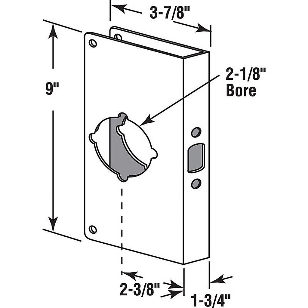 Prime-Line - U 9586 - 9 In. H X 3.88 In. L Stainless Steel Door Reinforcer