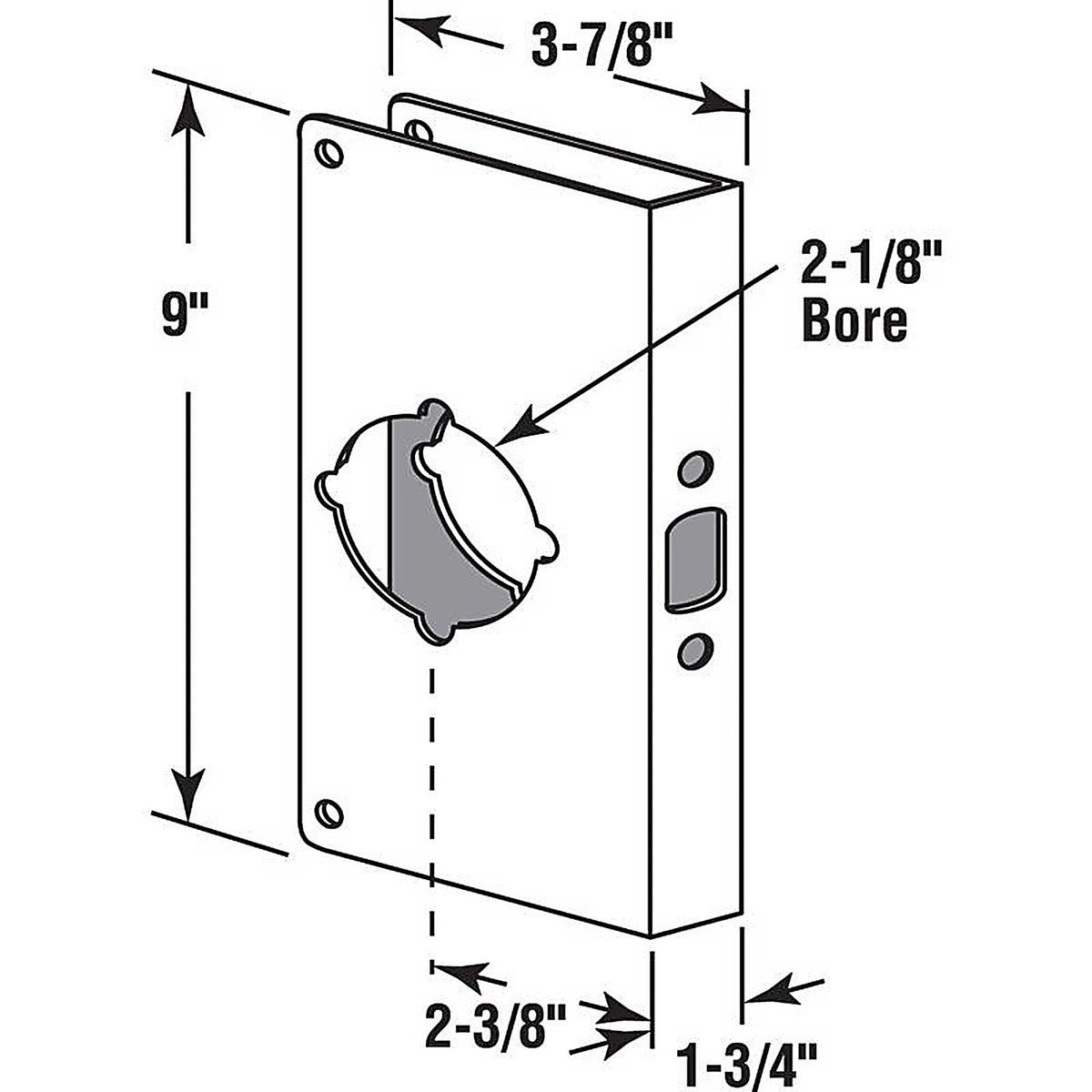 Prime-Line - U 9586 - 9 In. H X 3.88 In. L Stainless Steel Door Reinforcer