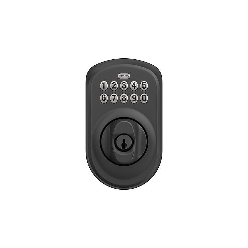 Schlage - BE365VPLY622 - Matte Black Metal Electronic Deadbolt