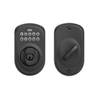 Schlage - BE365VPLY622 - Matte Black Metal Electronic Deadbolt