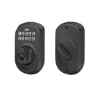 Schlage - BE365VPLY622 - Matte Black Metal Electronic Deadbolt