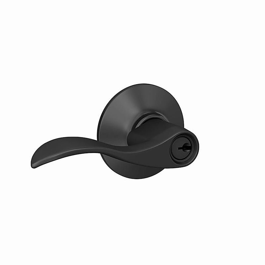 Schlage - F51AGACC622 - Accent Matte Black Keyed Entry Lever 1.75 In.
