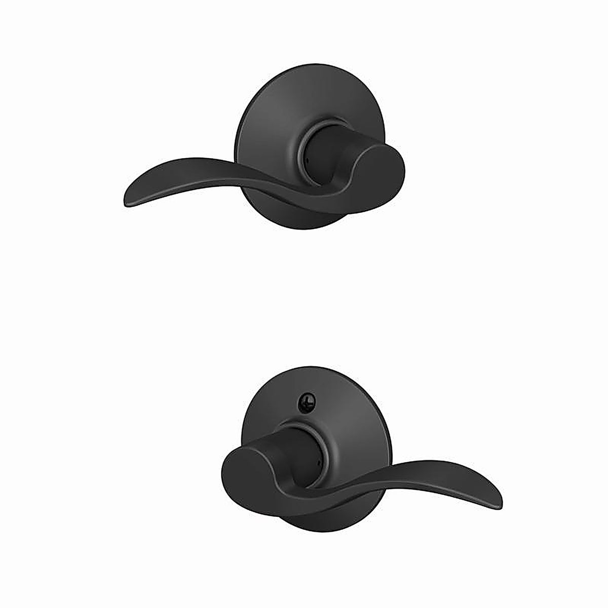 Schlage - F10GACC622 - Accent Matte Black Passage Lever 1.75 In.