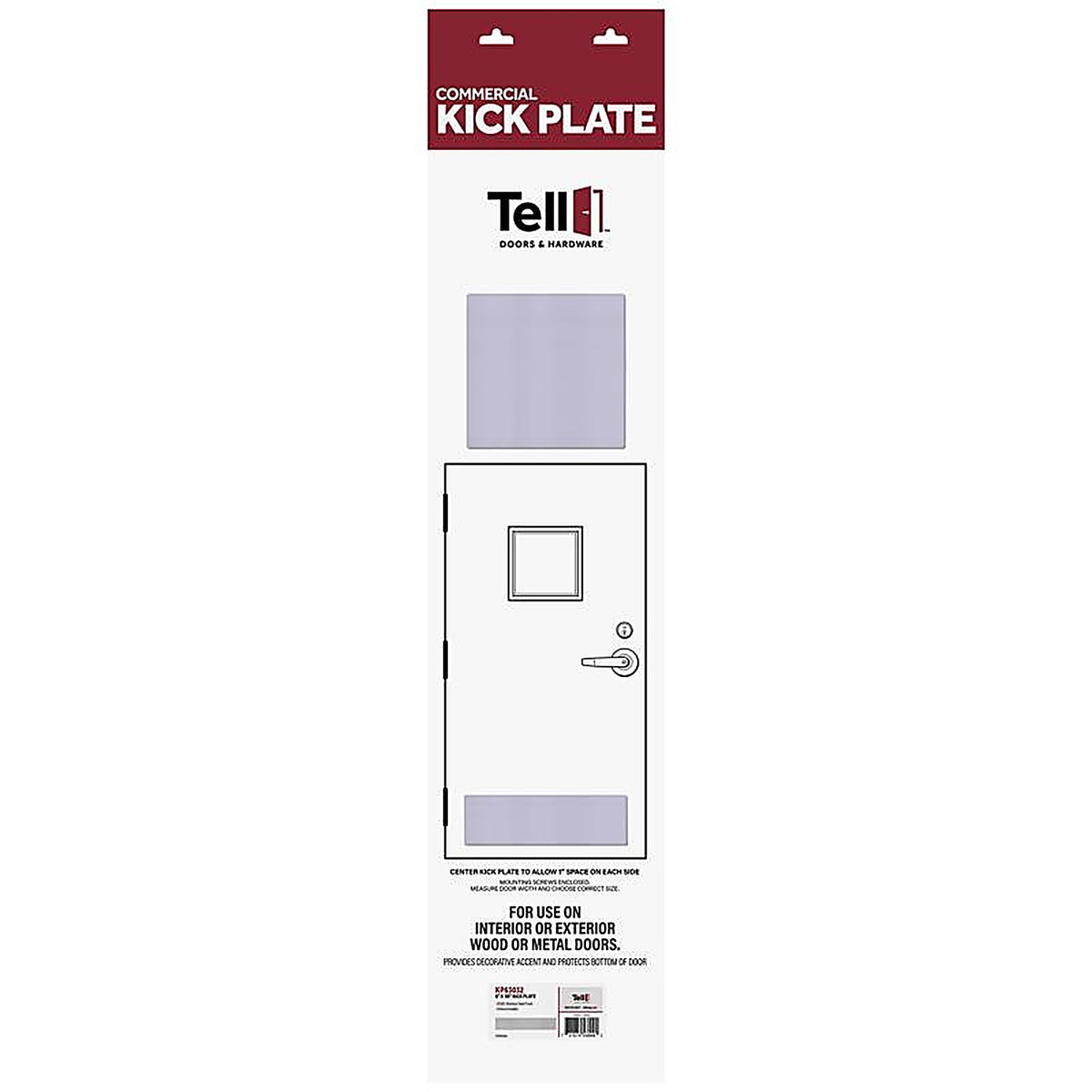 Tell - DT100058 - 6 In. H X 34 In. L Satin Stainless Steel Kickplate