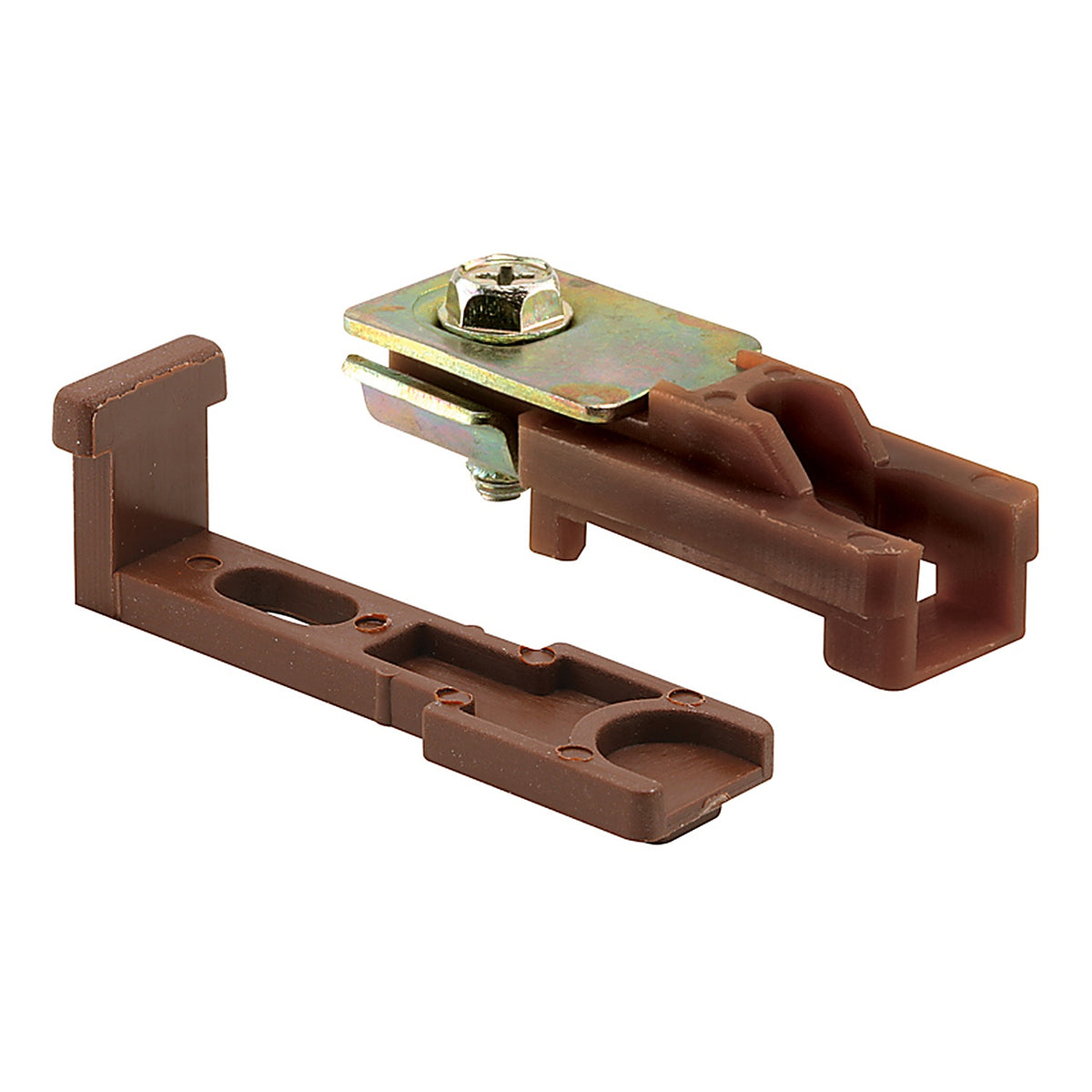 Prime-Line - N 6710 - Plastic Coated Brown Plastic/Steel Bracket 2 pc