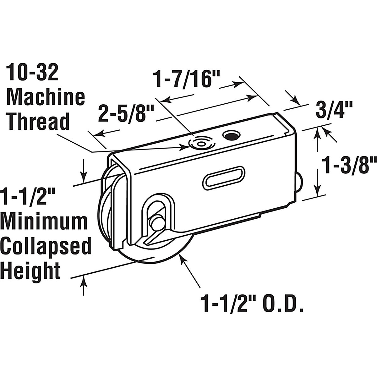 Prime-Line - D 1563 - 1-1/2 in. D X 5/16 in. L Steel Roller Assembly 1 pk