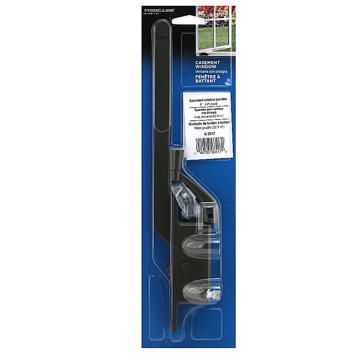 Prime-Line - H 3517 - Bronze Steel Left Single-Arm Casement Window Operator For Steel Framed Windows