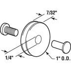 Prime-Line - B 551 - 1 in. D X 7/32 in. L Nylon Roller Assembly 2 pk