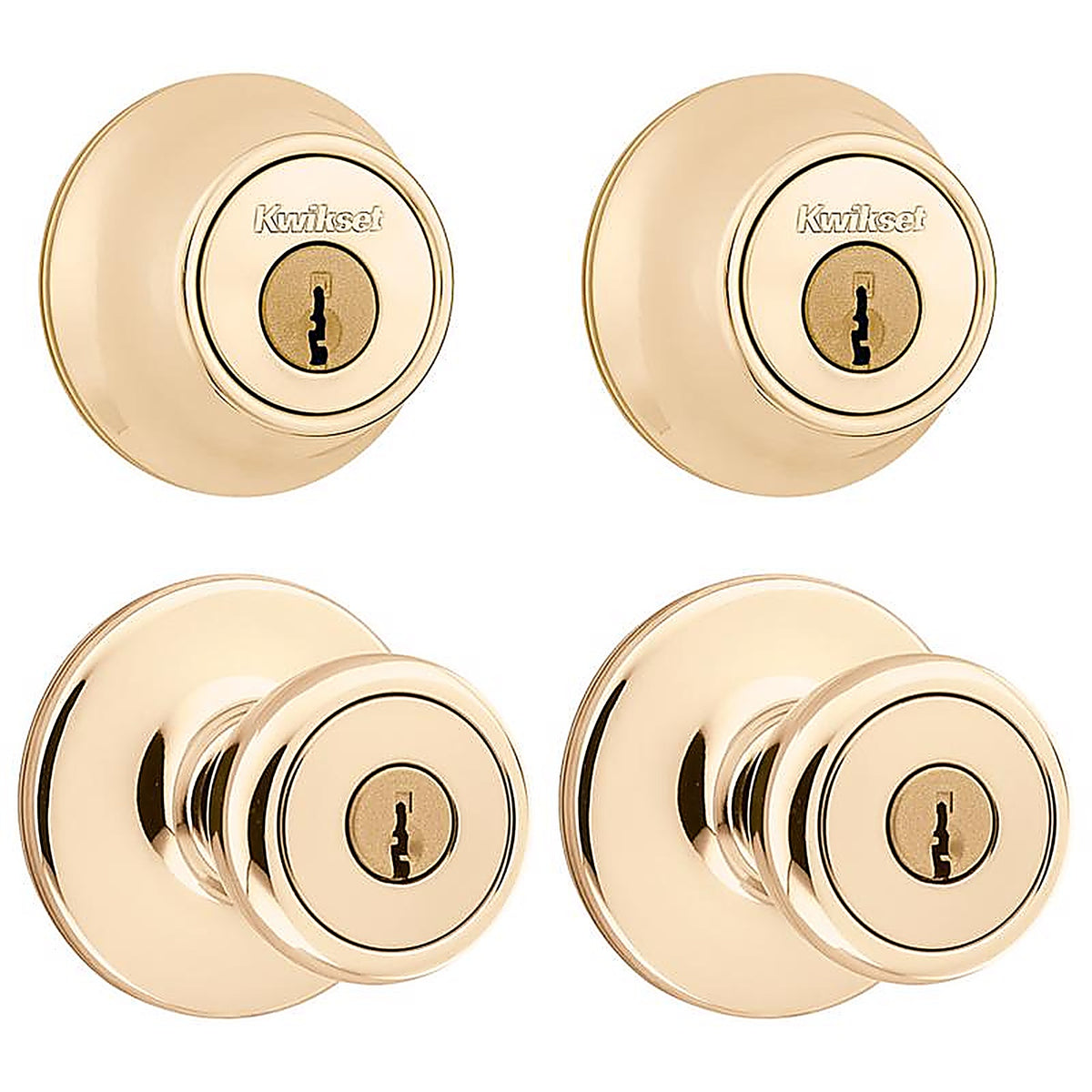 Kwikset 92420-031 Tylo Polished Brass Double Entry Door Kit ANSI/BHMA Grade 3 1-3/4 in.